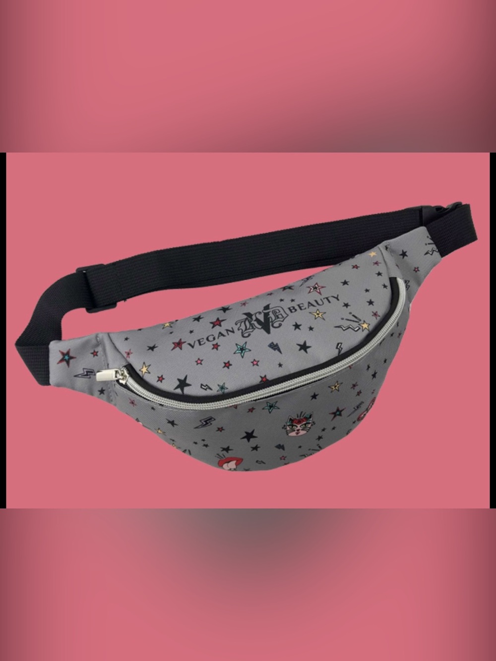 Limited Edition KVD Vegan Beauty Printed Gray Belt Bag